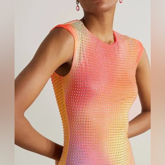 Printed Mesh Midi Dress - Picture 9 of 11